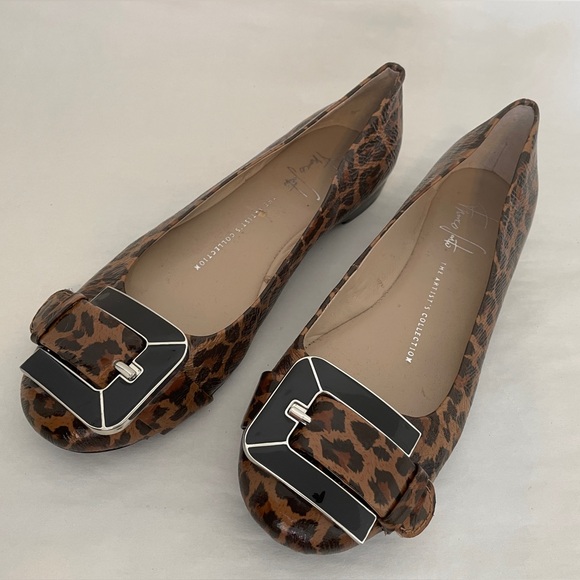 Franco Sarto Leopard Flats with Buckles - Picture 2 of 5